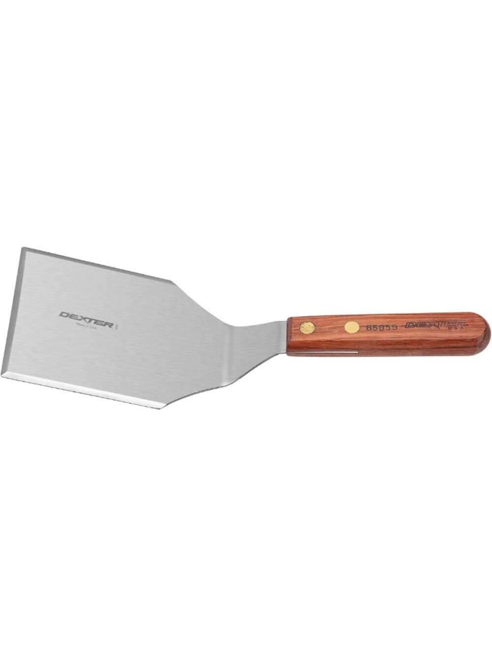 Heavy Stainless Steel Hamburger Turner, 5"x4" Offset Blade, Rosewood Handle